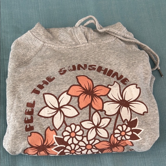 Roxy Gray Hoodie with Floral Design - Picture 2 of 2